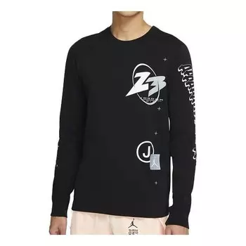 Футболка 23 air logo print athleisure casual sports long sleeves Air Jordan, черный