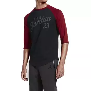 Футболка 23 реглан рукав 3 4 короткие Air Jordan, черный