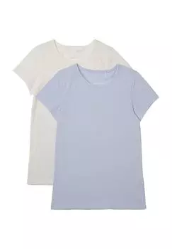 Футболка, 2 пары, хлопок, детская Manguun, цвет Snow White Heath