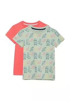 Футболка, 2 пары, круглый вырез, детская Manguun, цвет Porc Green Aop