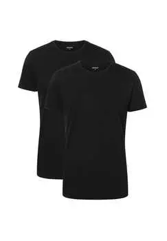 Футболка 2-упаковка - комфорт bci хлопок круглый вырез хлопок Camano, черный