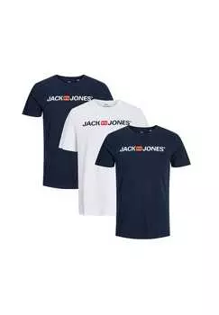Футболка 3 шт. в упаковке базовая Jack & Jones, мультиколор