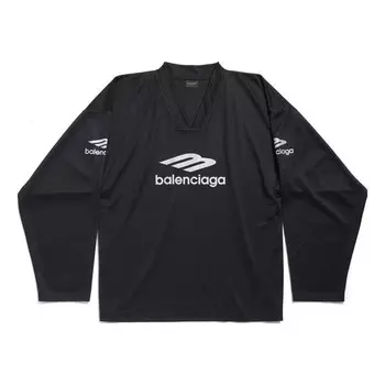 Футболка 3b sports icon ski long sleeve t-shirt large fit 'black' Balenciaga, черный