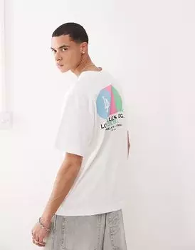 Футболка 47 Brand LA Dodgers Primary с графическим принтом на спине белого цвета