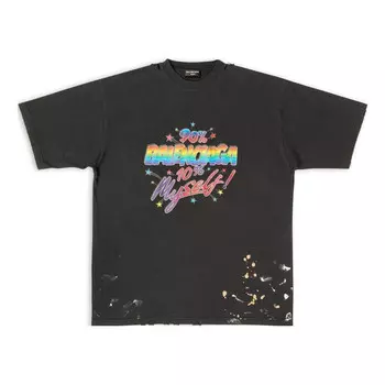 Футболка 90/10 t-shirt large fit 'black' Balenciaga, черный