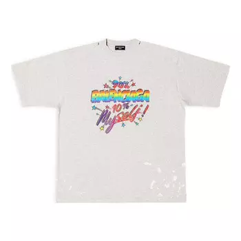 Футболка 90/10 t-shirt large fit 'light grey' Balenciaga, серый