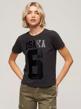 Футболка 90-х годов из фольги Osaka 6 Superdry, черный