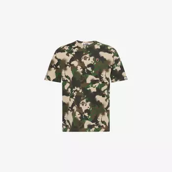 Футболка A Bathing Ape One Point с камуфляжным принтом, зеленый