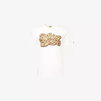 Футболка A Bathing Ape Script с принтом логотипа, белый