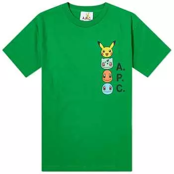 Футболка A.P.C. Pokmon The Portrait, цвет Kaa Green