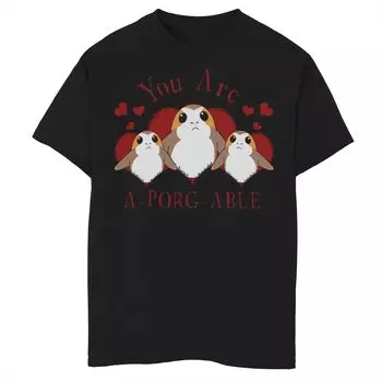 Футболка A-Porg-Able Hearts для мальчиков 8–20 лет со звездными войнами Star Wars