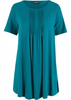 Футболка а-силуэта короткие рукава Bpc Bonprix Collection, бирюзовый