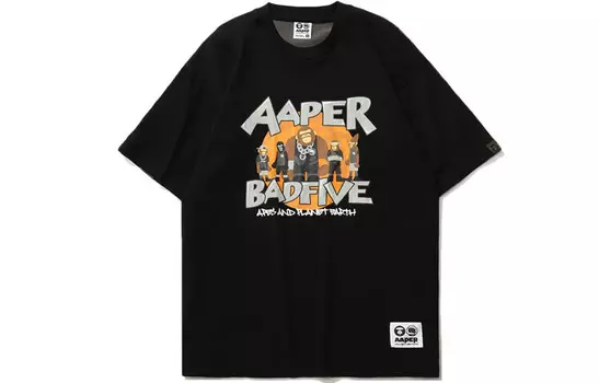 Футболка Aape X Badfive мужская черная Lining, черный