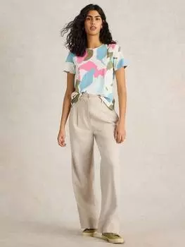 Футболка abbie с абстрактным цветочным рисунком White Stuff, цвет Mid Pink