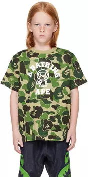 Футболка ABC Camo Baby Milo College для детей BAPE, Green