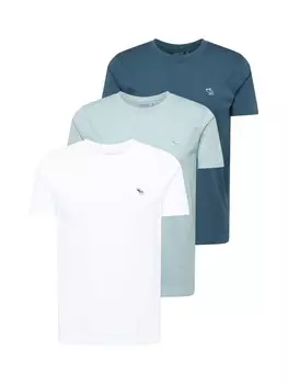 Футболка Abercrombie & Fitch, голубой синий/пастельный синий/темно-синий/белый