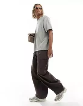 Футболка Abercrombie & Fitch из высококачественного плотного материала серо-зеленого цвета с нагрудным карманом