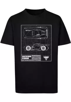 Футболка ABSOLUTE CULT "Мужская детская футболка ABSOLUTE CULT Cars - Jackson Storm Blueprint ", черный