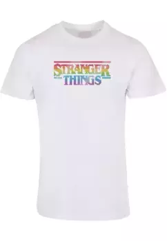 Футболка ABSOLUTE CULT "Мужская футболка ABSOLUTE CULT Stranger Things — футболка с логотипом в виде радужной точки", белый