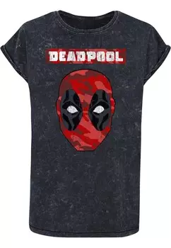 Футболка ABSOLUTE CULT Shirt Deadpool - Camo Head, цвет black/mottled black