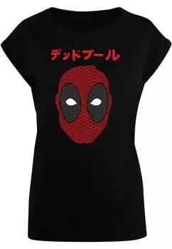 Футболка ABSOLUTE CULT Shirt Deadpool - Japanese Seigaiha Head, черный