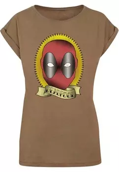 Футболка ABSOLUTE CULT Shirt Deadpool - Tattoo Print, оливковый