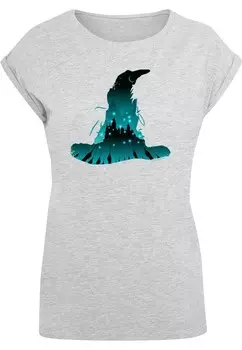 Футболка ABSOLUTE CULT Shirt Harry Potter- Hogwarts Silhouette, светло-серый