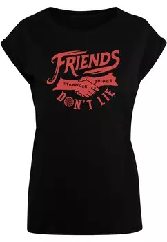 Футболка ABSOLUTE CULT Shirt Stranger Things - Friends Dont Lie, черный