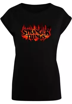 Футболка ABSOLUTE CULT Shirt Stranger Things - Logo Consumed In Flame, черный