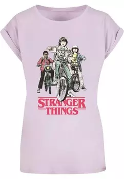 Футболка ABSOLUTE CULT Shirt Stranger Things - Retro Bikers, лавандовый