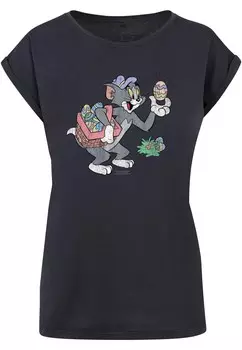 Футболка ABSOLUTE CULT Shirt Tom and Jerry - Tom Egg Hunt, темно-синий