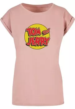 Футболка ABSOLUTE CULT Shirt Tom and Jerry - Circle, темно-розовый