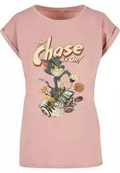 Футболка ABSOLUTE CULT Shirt Tom and Jerry - The Chase Is On, темно-розовый