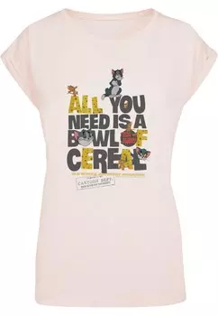 Футболка ABSOLUTE CULT Shirt Tom And Jerry - All You Need Is, пастельный розовый