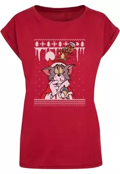 Футболка ABSOLUTE CULT Shirt Tom and Jerry - Fair Isle, бордовый