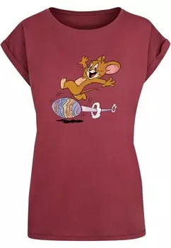 Футболка ABSOLUTE CULT Shirt Tom and Jerry - Egg Run, цвет cherry red