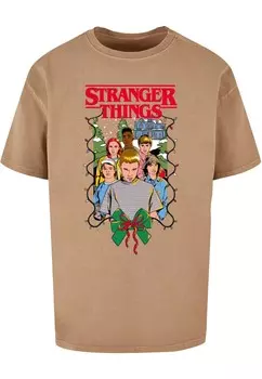 Футболка ABSOLUTE CULT Stranger Things - Christmas Poster, коричневый