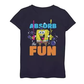 Футболка "Absorb The Fun" для девочек 7–16 лет с изображением Губки Боба Квадратные Штаны Licensed Character