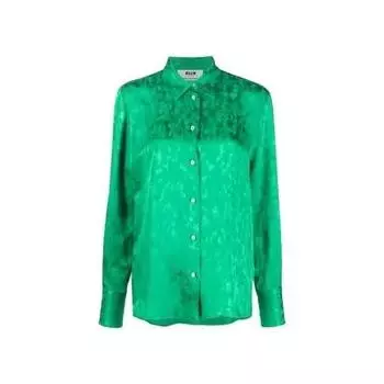 Футболка abstract-print blouse Msgm, зеленый