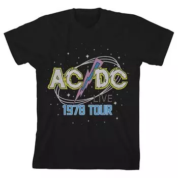 Футболка AC/DC 1978 World Tour для мальчиков 8–20 лет с графикой в стиле поп-арт Licensed Character