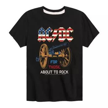 Футболка ACDC для мальчиков 8–20 лет с графическим рисунком для тех, кто собирается зажигать Licensed Character, черный