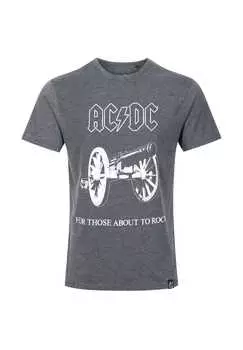 Футболка acdc «для тех кто любит рок» с крутым принтом спереди Re:Covered, цвет charcoal