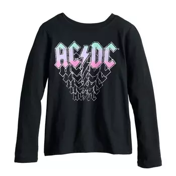 Футболка ACDC с длинными рукавами и рисунком для малышей и малышей Licensed Character, черный