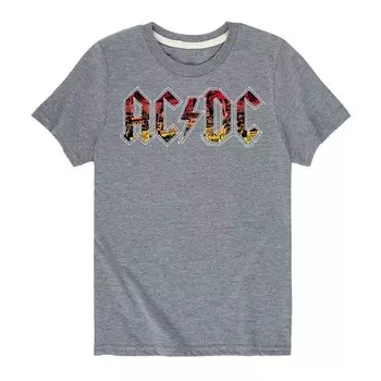 Футболка ACDC с логотипом и графическим рисунком для мальчиков 8–20 лет Licensed Character, серый
