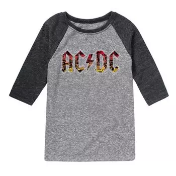 Футболка ACDC с логотипом реглан и графическим рисунком для мальчиков 8–20 лет Licensed Character