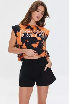 Футболка ACDC с рисунком Bleach-Dye Muscle Forever 21, черный