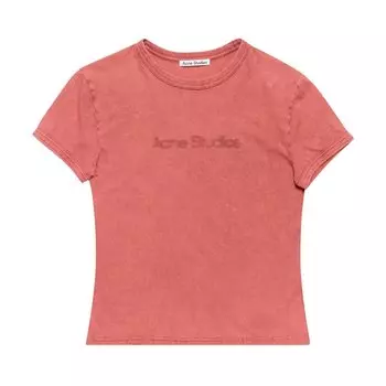 Футболка Acne Studios Blurred Logo T-Shirt, розовый