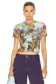 Футболка Acne Studios Crop, цвет Turquoise & Purple