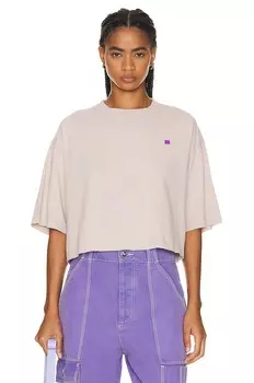 Футболка Acne Studios Cropped, цвет Dusty Beige
