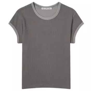 Футболка Acne Studios Emrie U Vintage Wash Fitted T-Shirt, цвет Faded Black